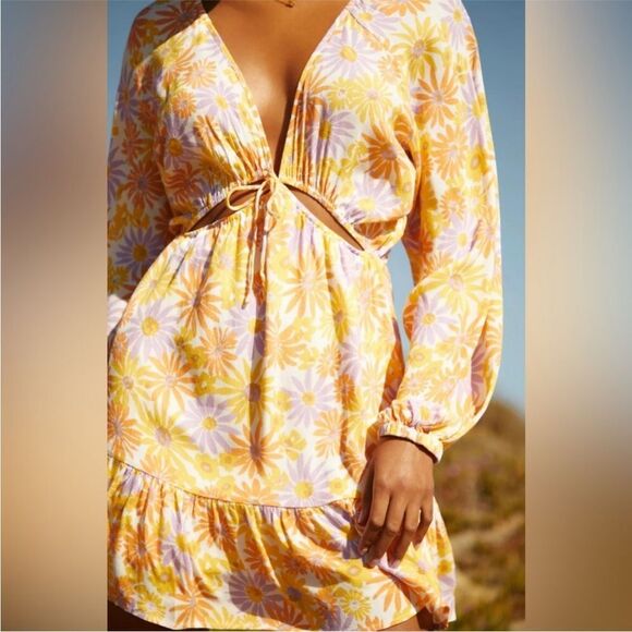 L*SPACE | Feelin’ Fine Cutout Mini Dress in Oopsie Daisy Print Women’s Size M - Picture 12 of 14